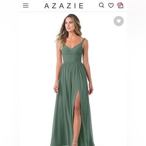 Azazie Chanel Bridesmaids Dress in Eucalyptus